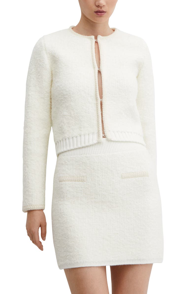 MANGO Contrast Tweed Cardigan, Alternate, color,