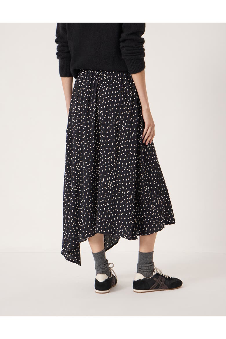 Cesca Polka Dot Asymmetric Skirt, Alternate, color, Tiny Polka Dot Black
