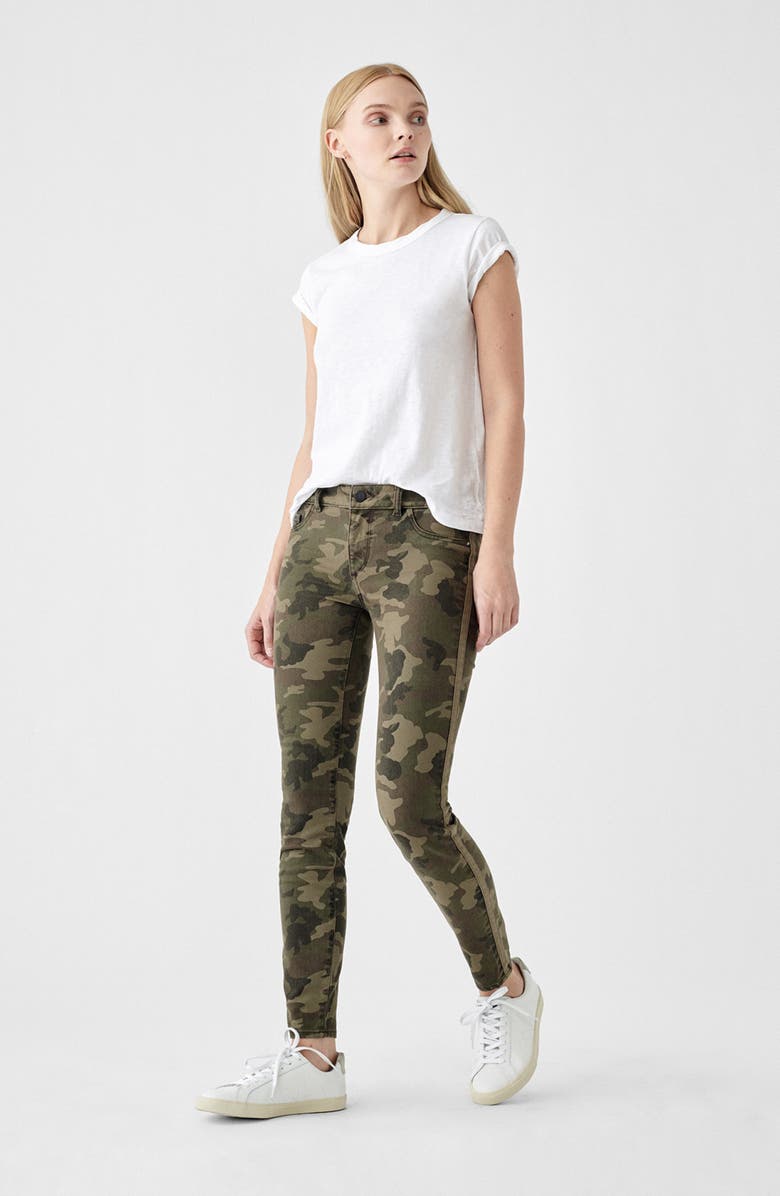 DL1961 Florence Camo Mid Rise Skinny Jeans, Alternate, color,