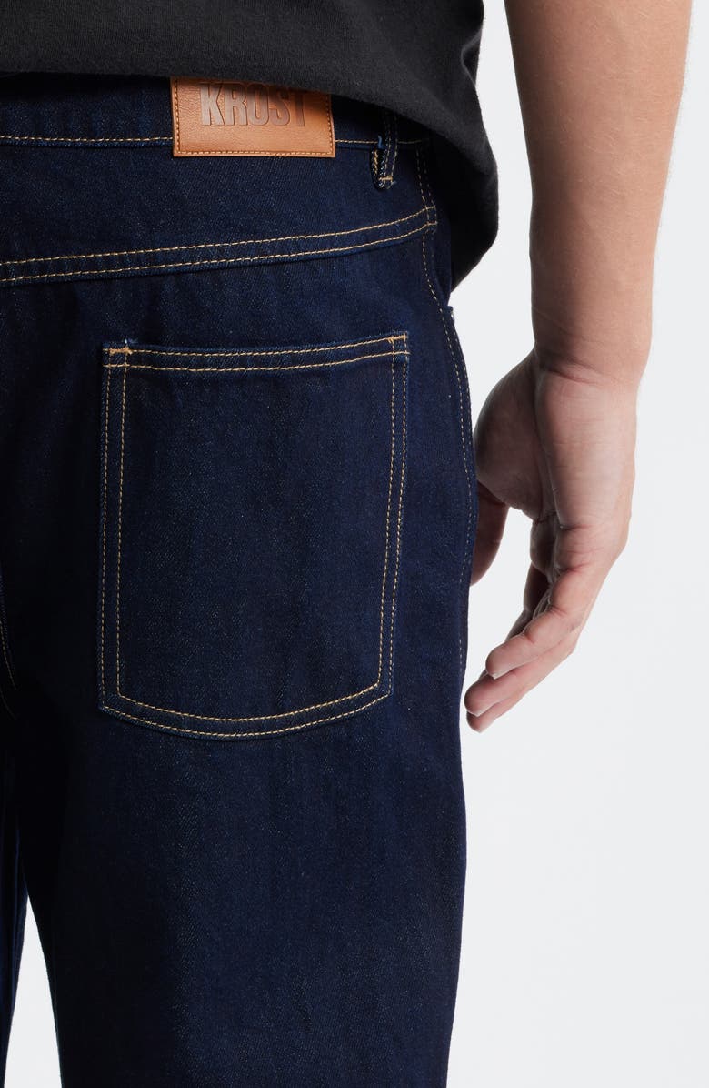 KROST Crosby Contrast Topstitch Straight Leg Jeans, Alternate, color, Indigo Wash