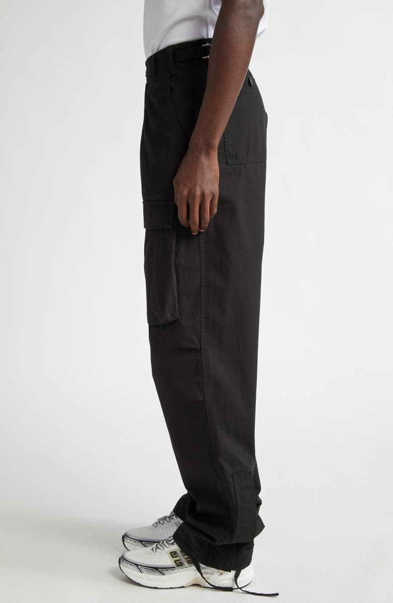 Givenchy Military Spirit Cotton Cargo Pants, Alternate, color, Black