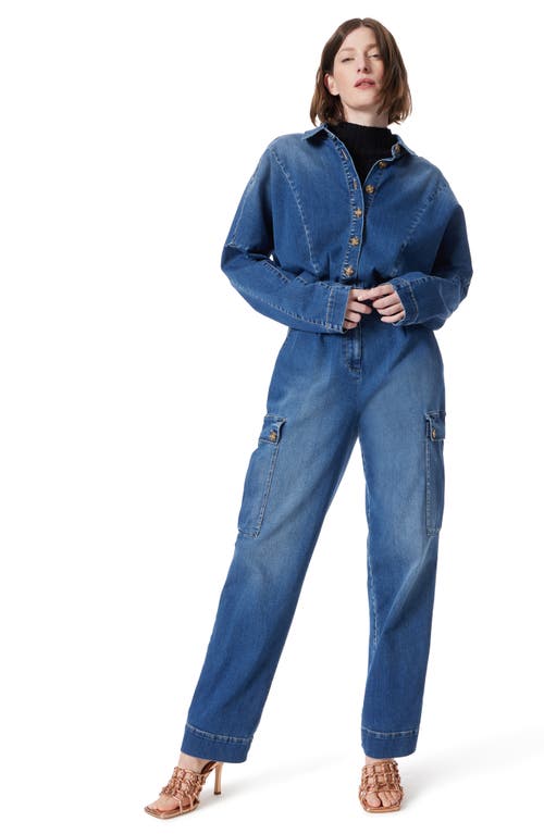 Do By Dee Ocleppo Denim Cargo Jumpsuit In Link Blue Denim