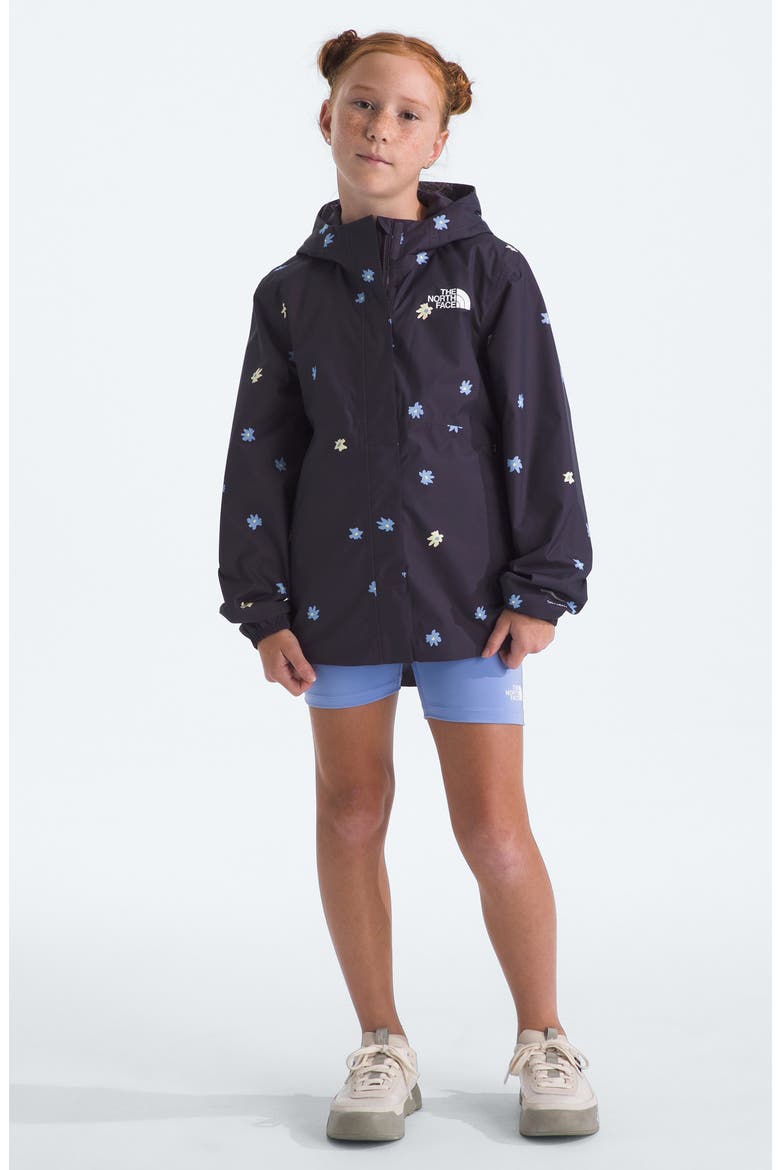 Kids' Antora Hooded Waterproof Rain Jacket, Alternate, color, ENDLESS DUSK SIMPLE FLORAL