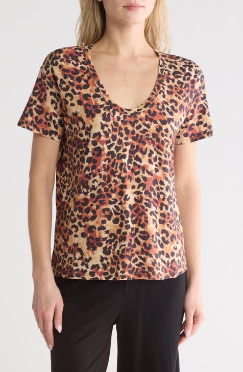 Henson Animal Print Stretch Cotton Tee