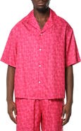 PURPLE BRAND Logo Pattern Camp Shirt