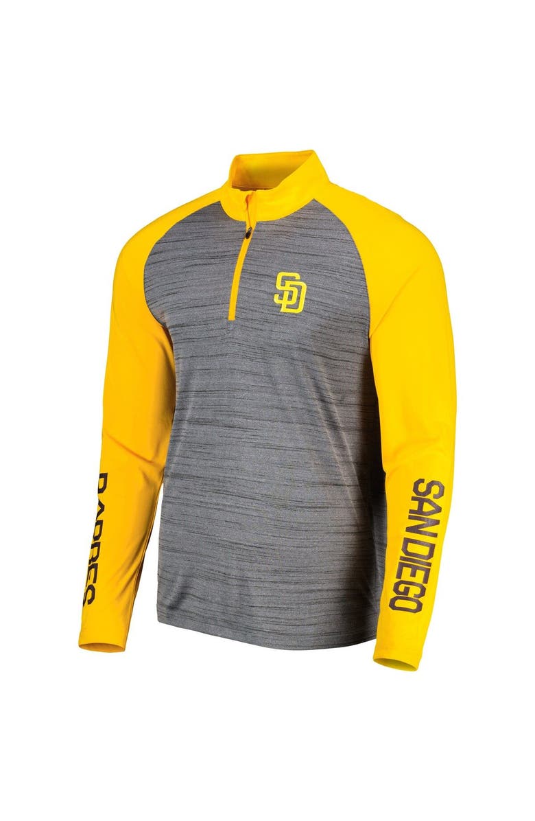 LEVELWEAR Men's Levelwear Heather Gray San Diego Padres Vandal Raglan Quarter-Zip Top, Alternate, color, Heather Gray