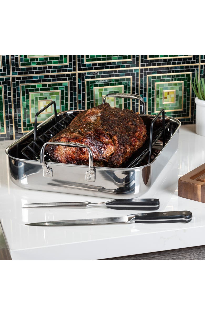Viking 3-Ply Roasting Pan with Carving Set, Alternate, color,