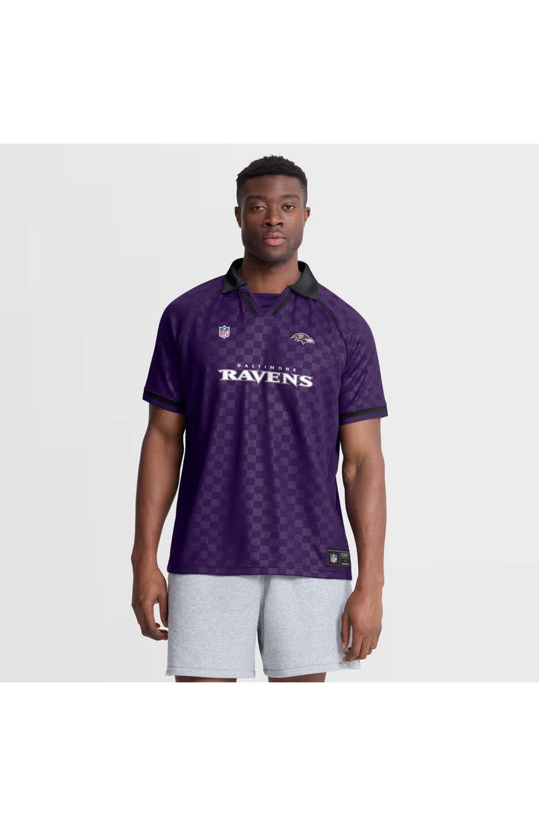 FANATICS Men's Fanatics Purple/Black Baltimore Ravens Homerun Raglan V-Neck Polo, Main, color, Purple
