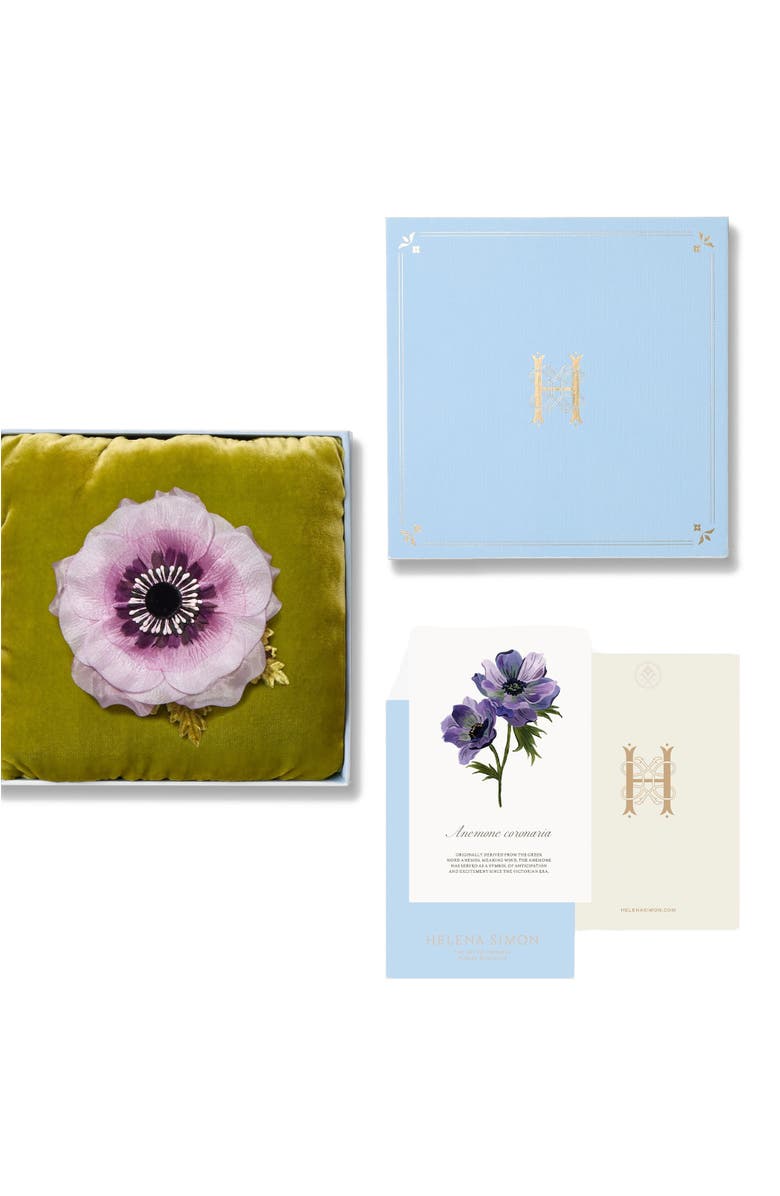 Helena Simon The Lavender Anemone Floral Brooch, Alternate, color, Lavender