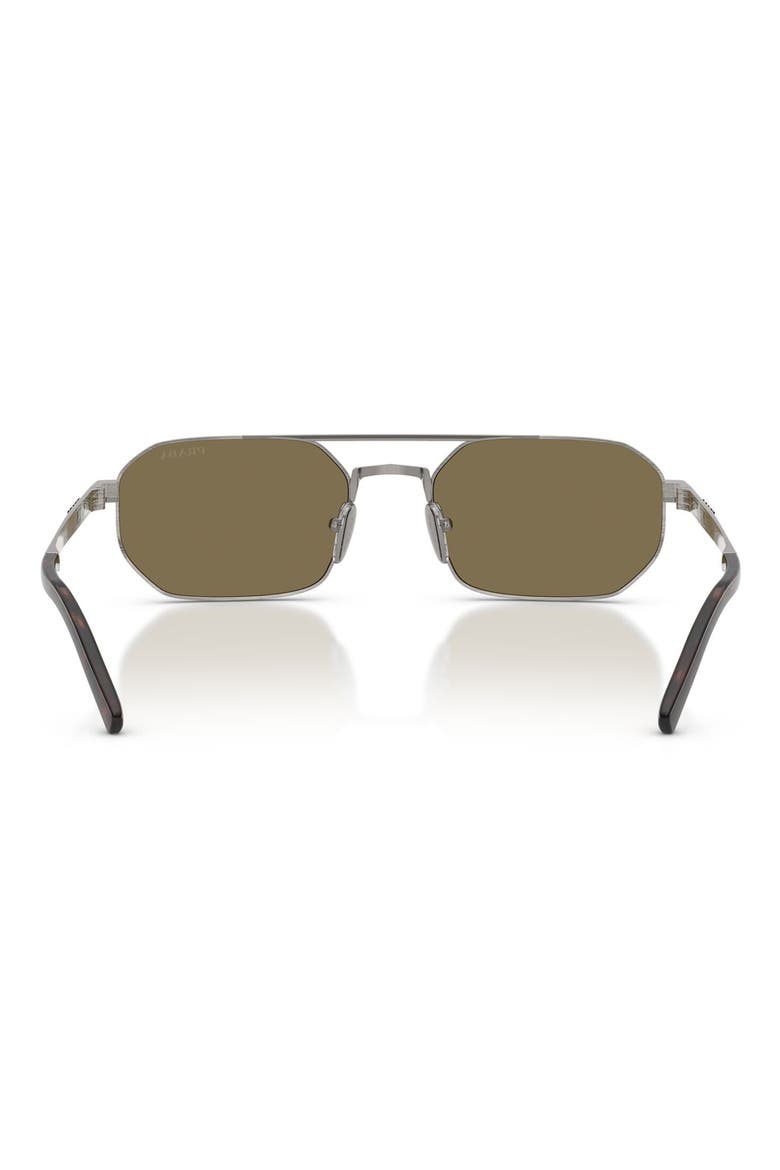 55mm Irregular Sunglasses, Alternate, color, SATIN GUNMETAL / LIGHT BROWN