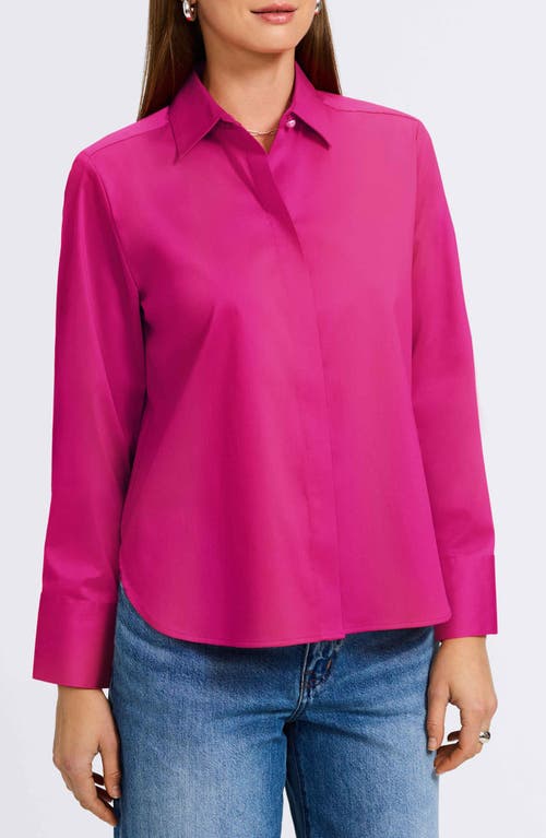 Foxcroft Matte Sateen Button-up Shirt In Pink