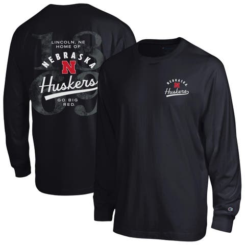 Men's Champion Black Nebraska Huskers Laminated All-Star Long Sleeve T-Shirt