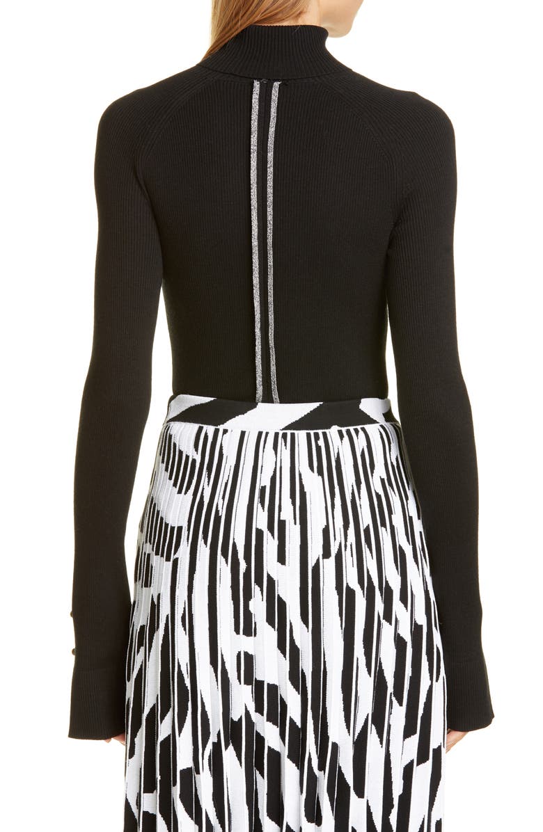 Proenza Schouler Rib Silk & Cashmere Blend Turtleneck Sweater, Alternate, color,