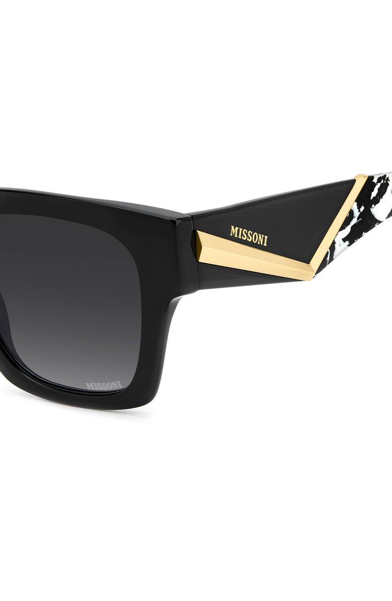 Missoni 51mm Gradient Square Sunglasses, Alternate, color, Black/ Dark Grey Sf