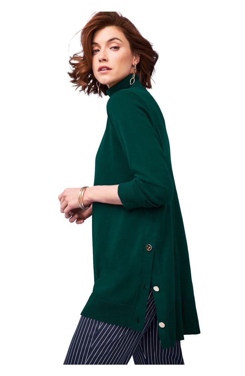 Jessica London Side Button Turtleneck, Main, color, 