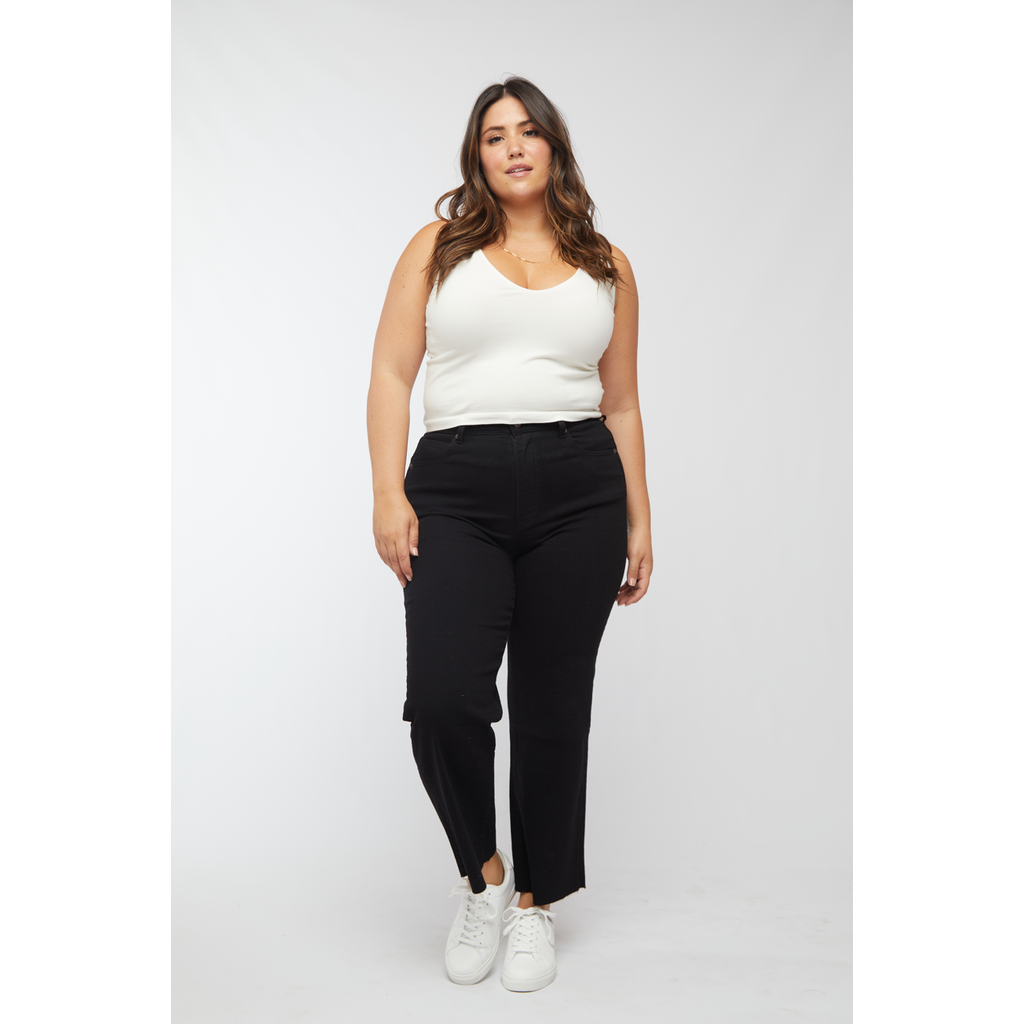 OLIVER LOGAN OLIVER LOGAN ABERDEEN HIGH RISE WIDE LEG CROP BLACK