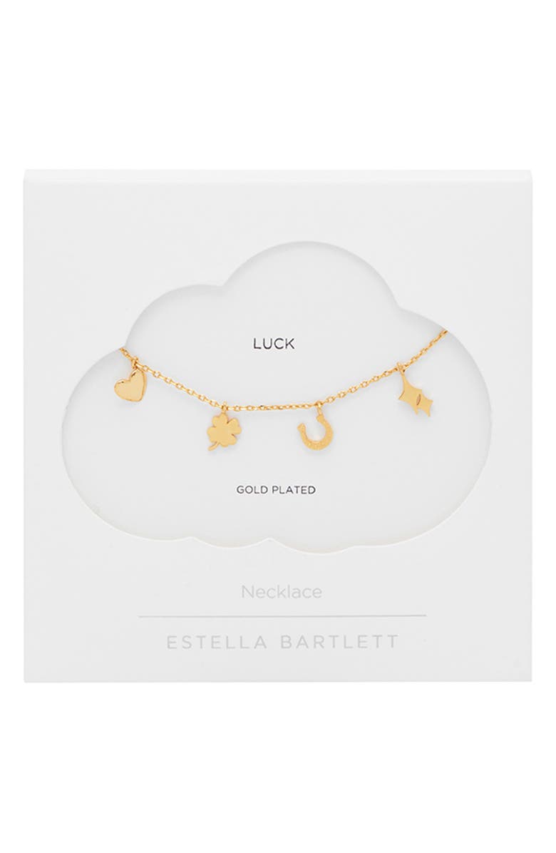 Estella Bartlett Love & Luck Charm Layer Necklace, Alternate, color, Gold