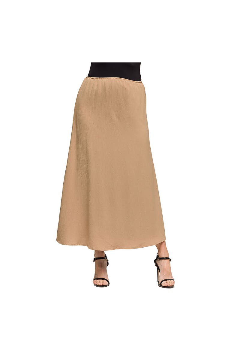24seven Comfort Apparel Maternity Elastic Waist A-Line Maxi Skirt, Main, color, Nude