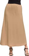 24seven Comfort Apparel Maternity Elastic Waist A-Line Maxi Skirt