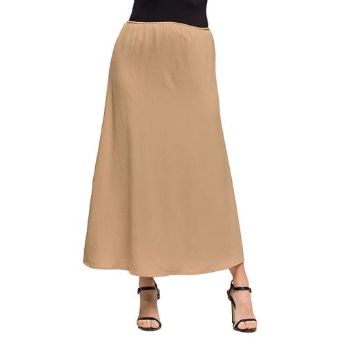 24seven Comfort Apparel Maternity Elastic Waist A-line Maxi Skirt