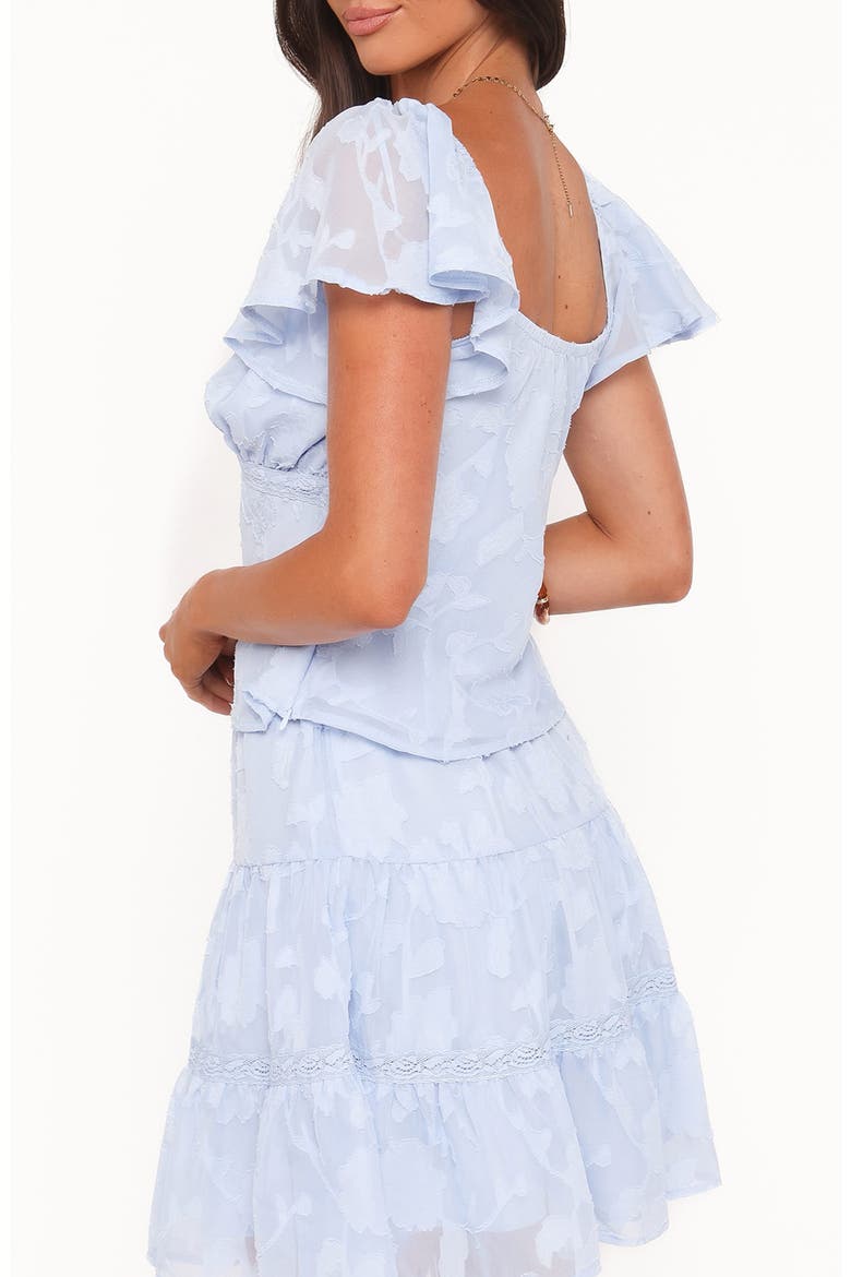 Clodagh Textured Flutter Sleeve Top, Alternate, color, POWDER BLUE