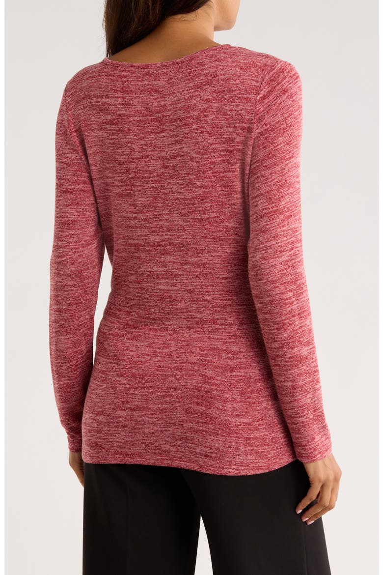 Scalloped Hem Long Sleeve Top, Alternate, color, BURGUNDY