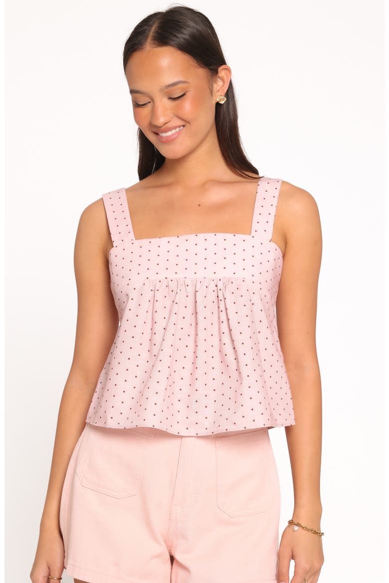 Bronti Polka Dot Square Neck Top, Alternate, color, PINK DOT