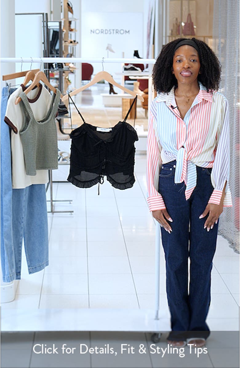 Kailey Tie Front Ruffle Trim Top, sales video thumbnail