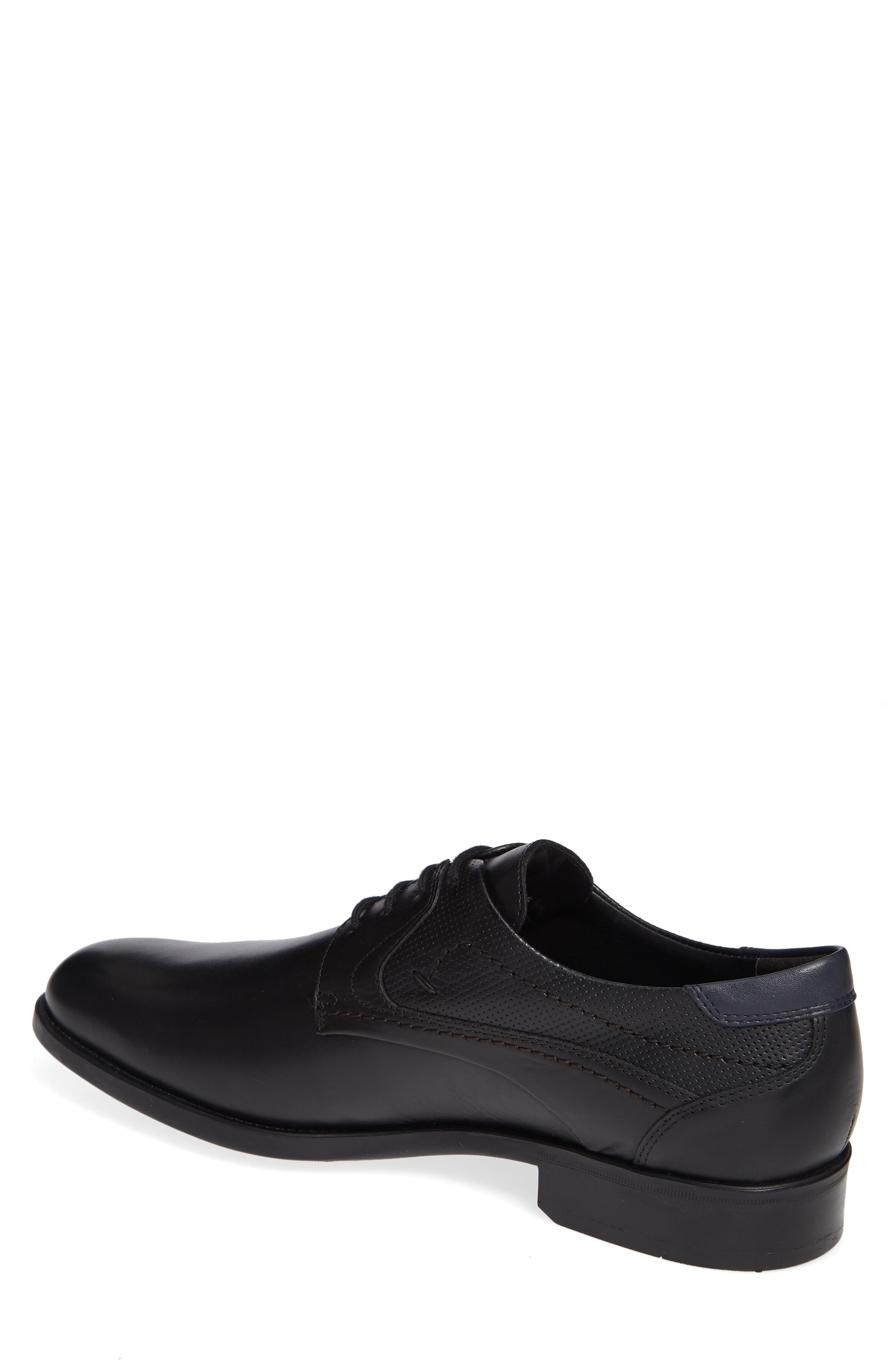 Cirus Plain Toe Derby, Alternate, color, BLACK/ NAVY LEATHER