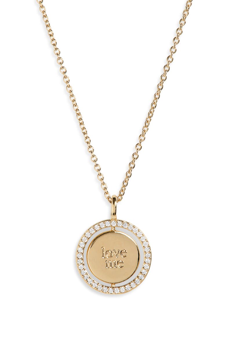 Nadri Sweethearts Spinner Necklace, Alternate, color, Gold