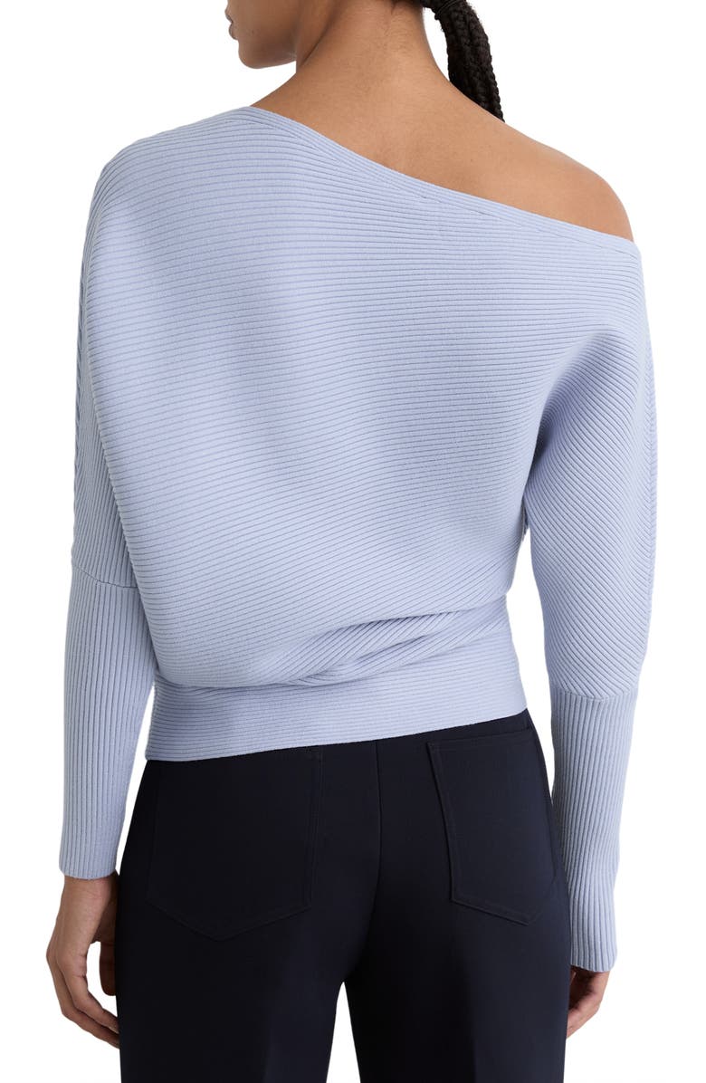Reiss Lorna One-Shoulder Rib Sweater, Alternate, color, Blue