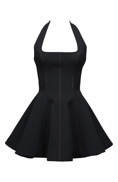 Shop House Of Cb Loulette Halter Minidress In Black