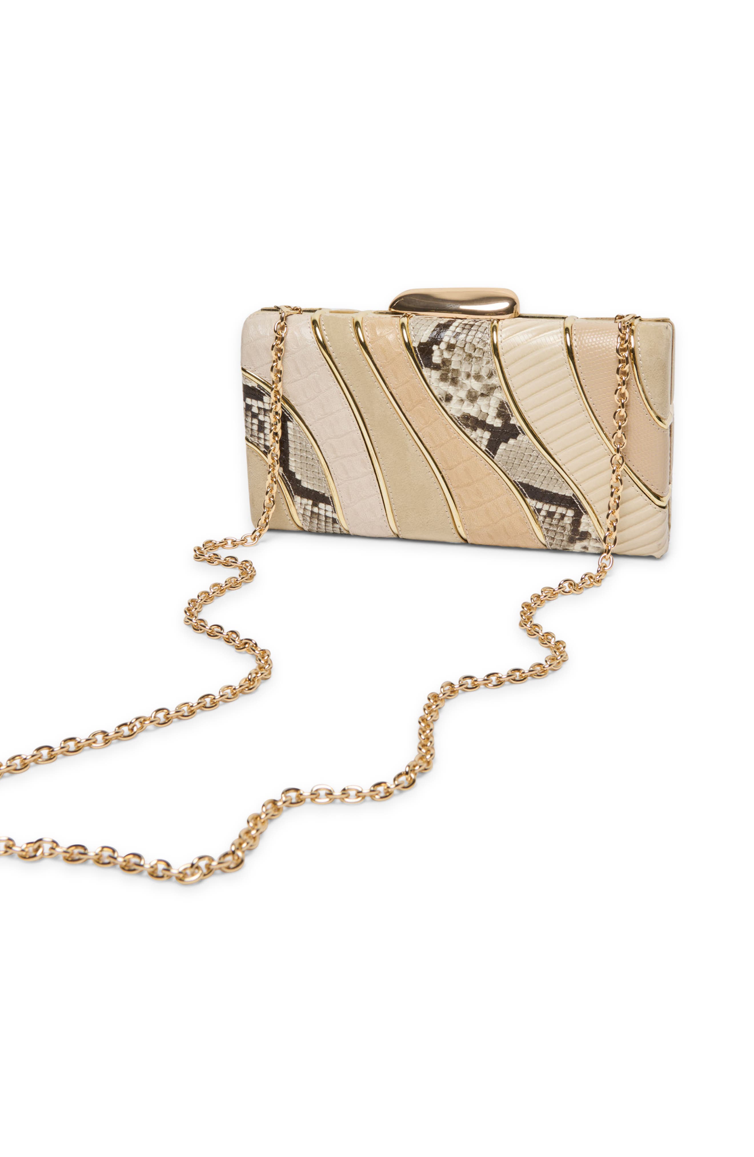 Dolce Vita Multi Panel Frame Clutch, Alternate, color, Natural