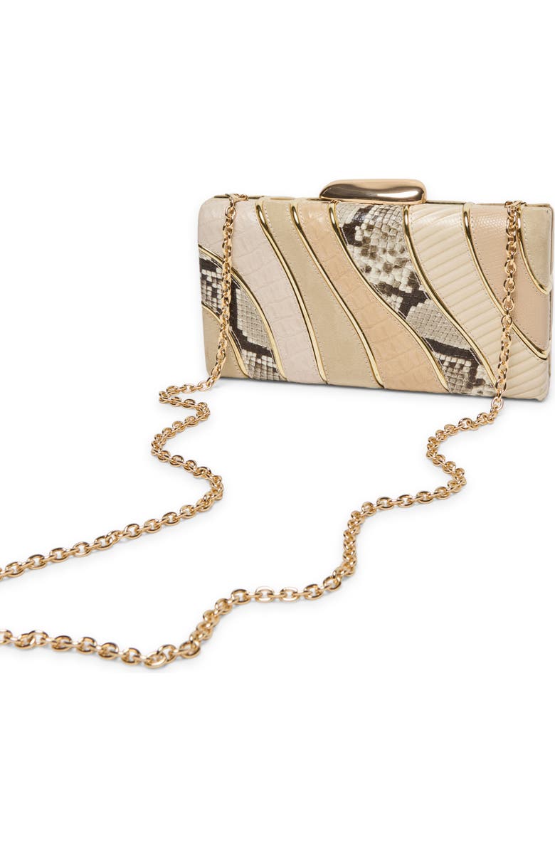Dolce Vita Multi Panel Frame Clutch, Alternate, color, Natural