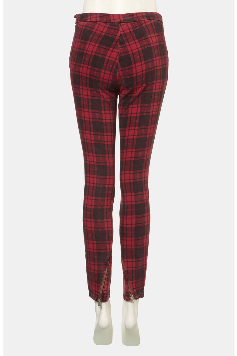 'Naomi' Plaid Skinny Pants, Alternate, color, RED