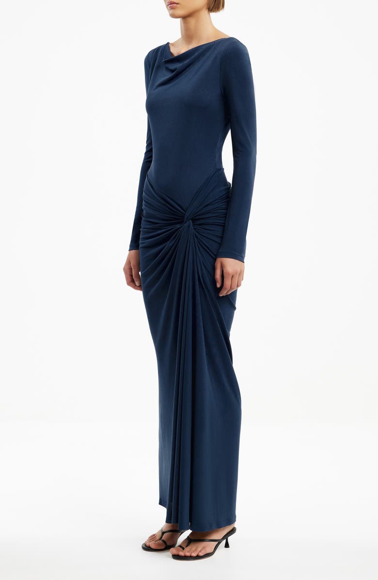 Significant Other Sarlyn Long Sleeve Crepe Jersey Cocktail Dress, Alternate, color, Slate