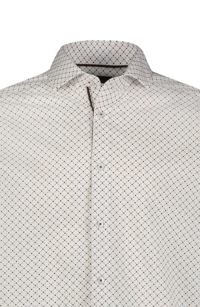 Luchiano Visconti Diamond Geometric Dobby Shirt, Alternate, color, White