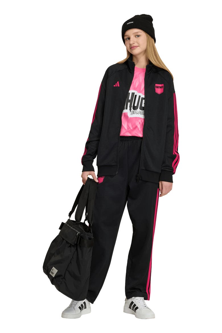 x Fortnite Kids' Track Jacket, Alternate, color, BLACK/ REAL MAGENTA