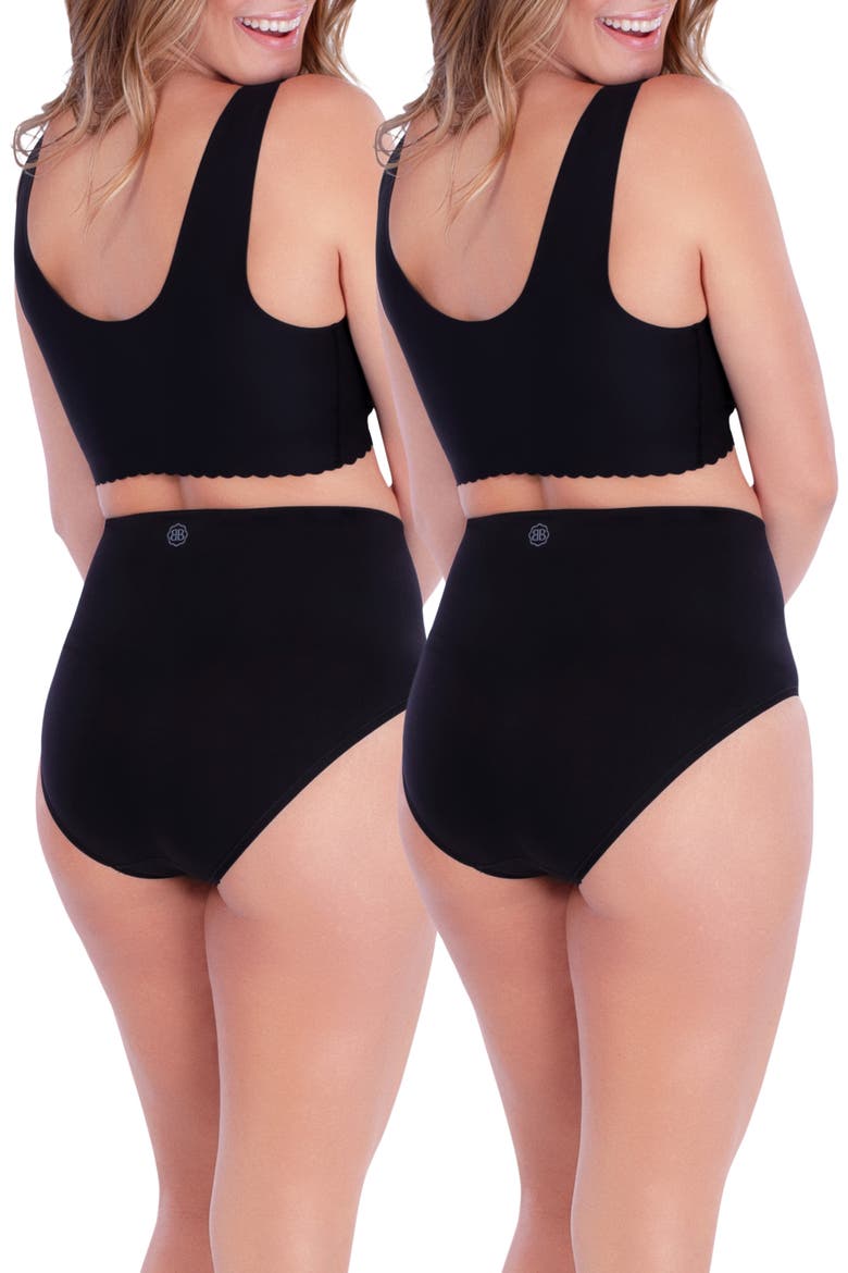 C-Section Recovery 2-Pack Briefs, Alternate, color, BLACK