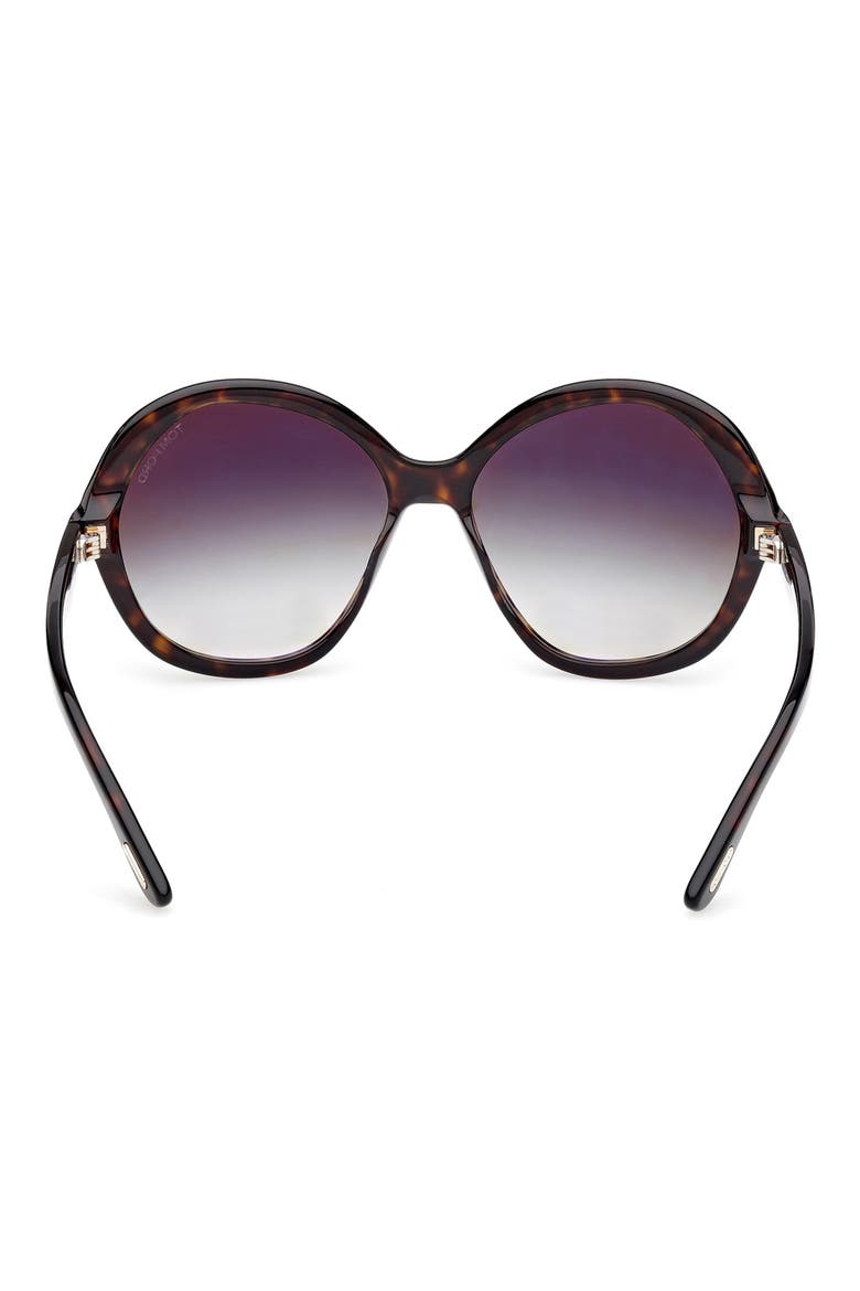Annabelle 60mm Gradient Round Sunglasses, Alternate, color, SHINY HAVANA ECO / GRAD SMOKE
