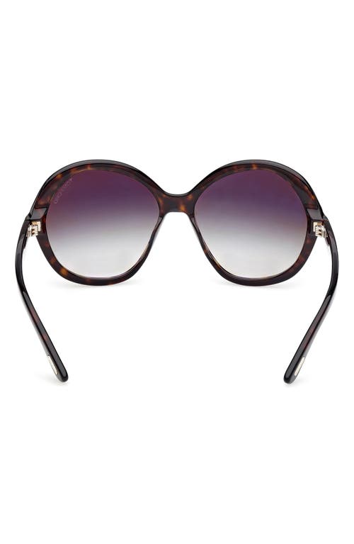 Tom Ford Annabelle 60mm Gradient Round Sunglasses In Brown