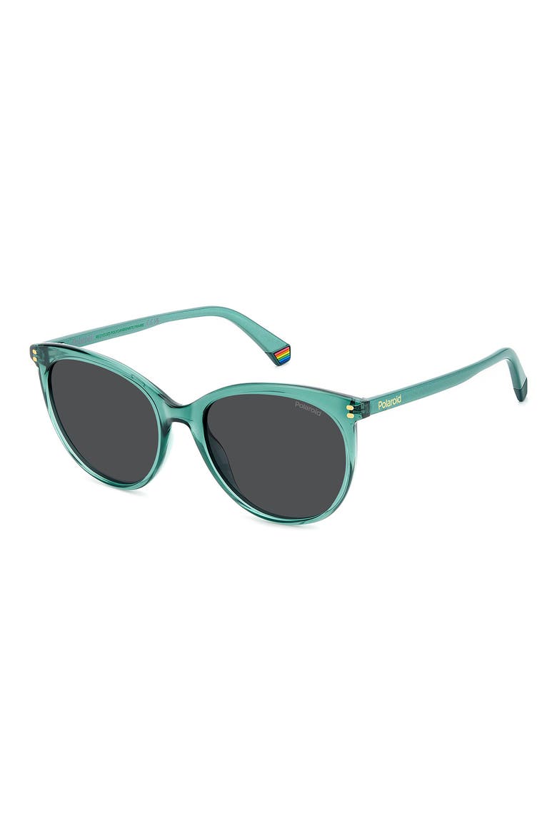 55mm Polarized Cat Eye Sunglasses, Alternate, color, GREEN/ GREY POLAR