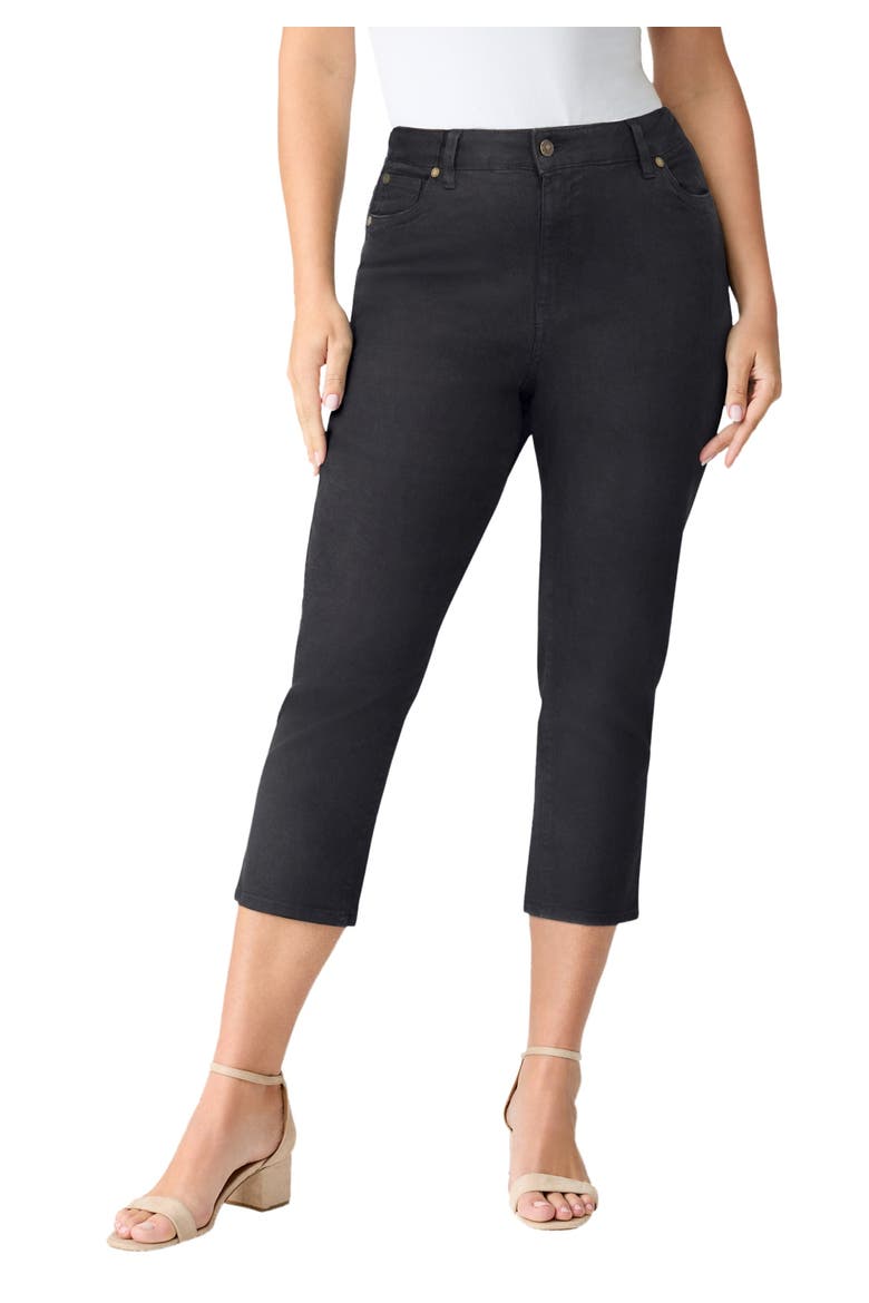 Plus Size 24/7 Stretch Capri Jean, Main, color, BLACK DENIM