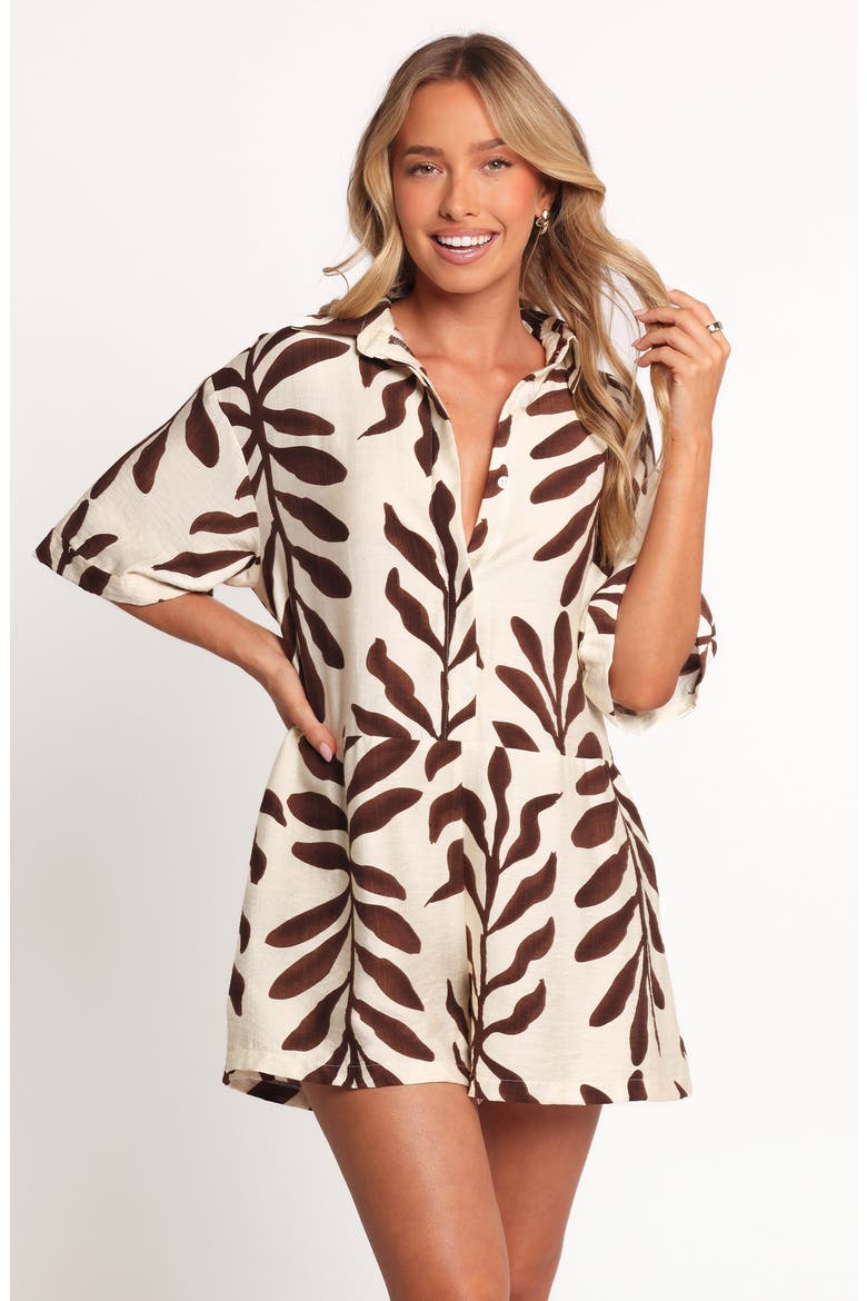 Kiya Romper, Alternate, color, BROWN PALM
