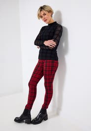 Joe Browns Burnout Plaid Mockneck Tee