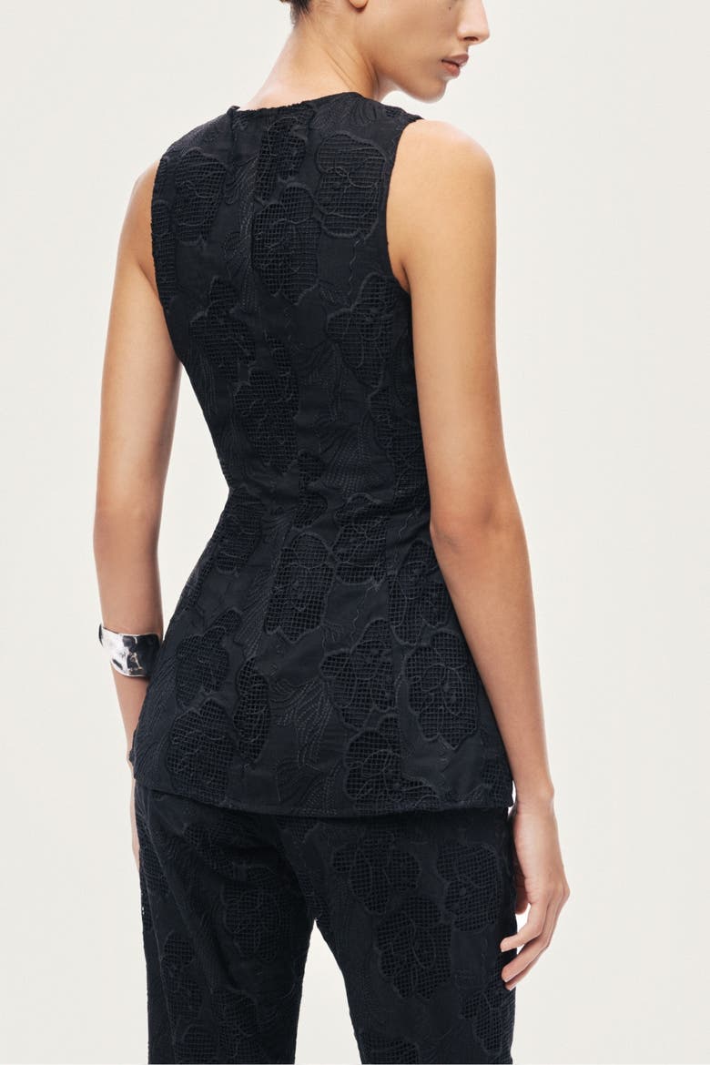 Textured Tailored Vest, Alternate, color, Black