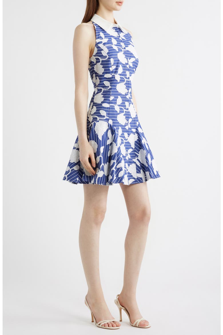 Maxine Floral Embroidered Minidress, Alternate, color, BLUE/ WHITE