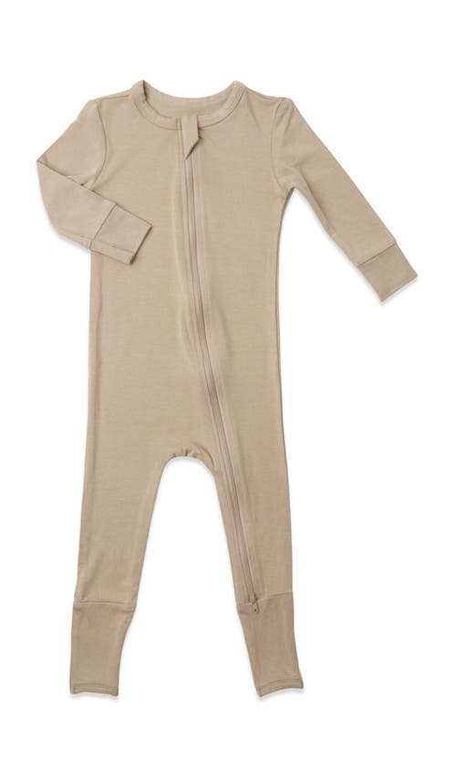 Everly Grey Convertible Romper Fitted Long Sleeve Pajama In Brown