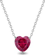 In Season Jewelry Prong CZ Birthstone Heart Necklace