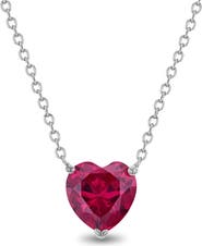 In Season Jewelry Prong CZ Birthstone Heart Necklace